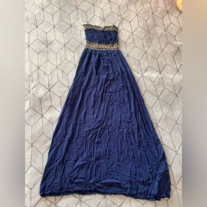 Papaya Navy Blue Strapless Dress Size S